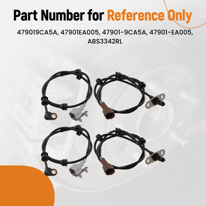 4X ABS Wheel Speed Sensor for Nissan Frontier (2005–2010, 2012–2013, 2016–2019)