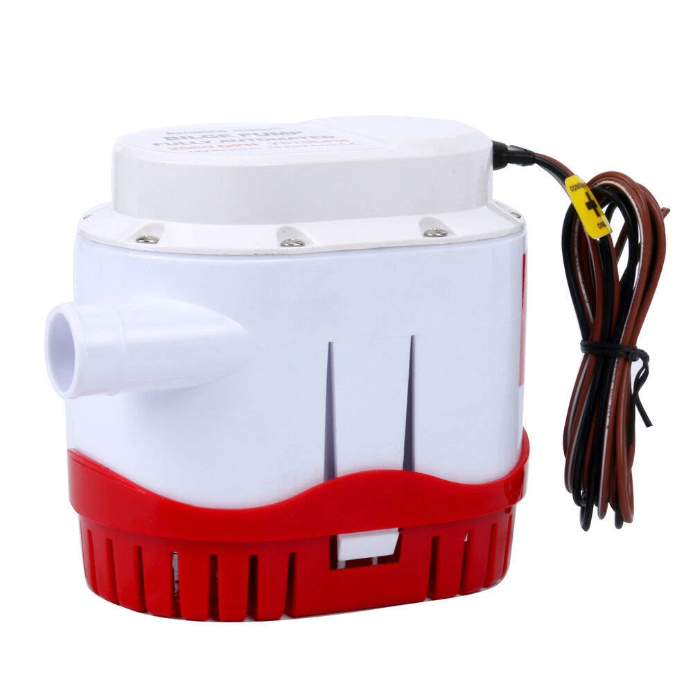 12V 2000GPH Bilge Water Pump for Boats (Automatic, Submersible)