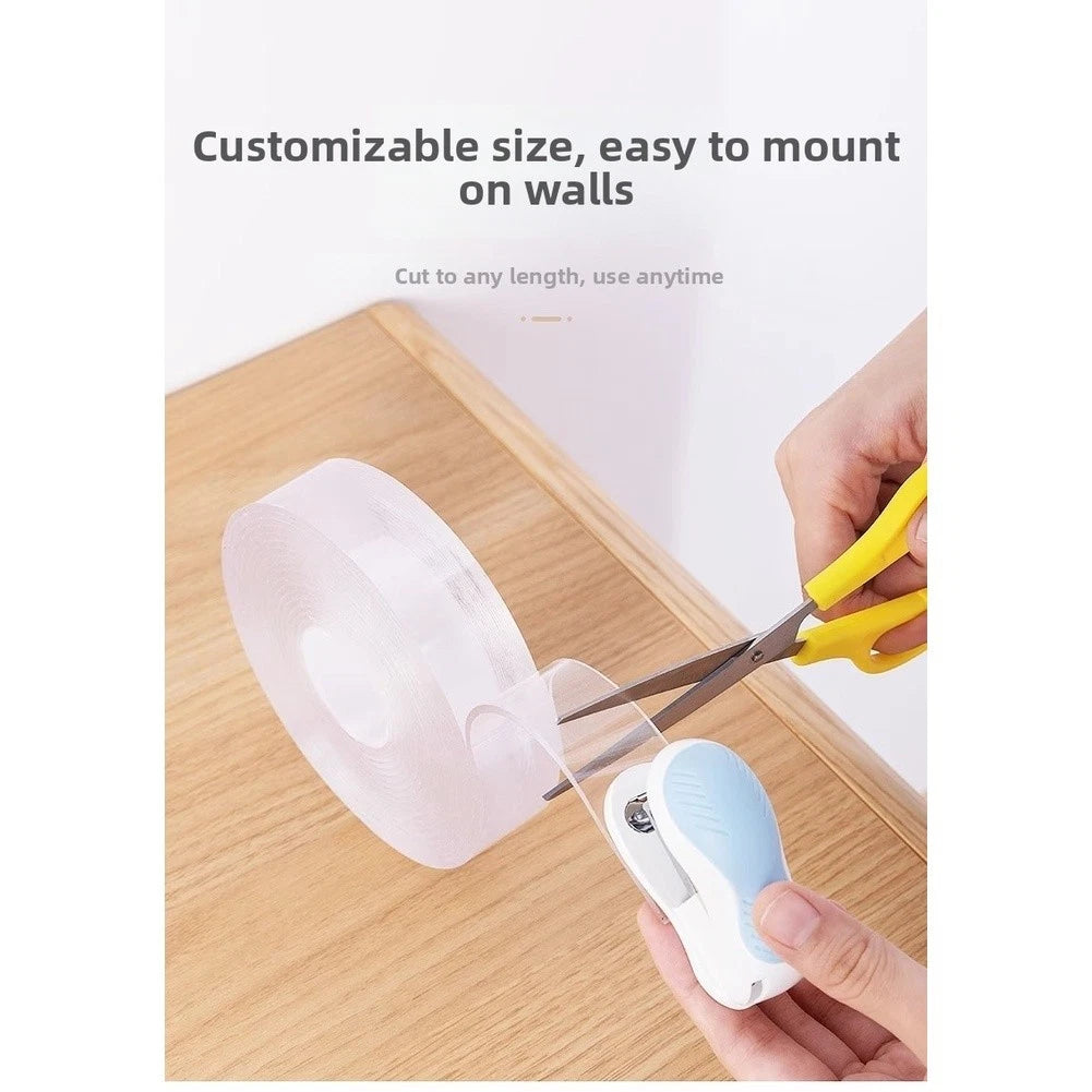 Transparent Two Way Sticky Tape for Wall Mounting and Cable Management