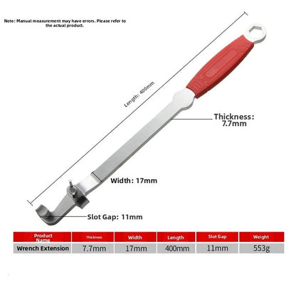 Extension Bar for Heavy Use Wrenches with Red Grip Handle