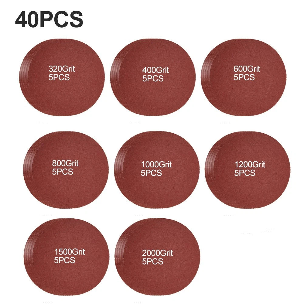 Set of 40 Sanding Discs 75mm-80mm Grit 320-2000