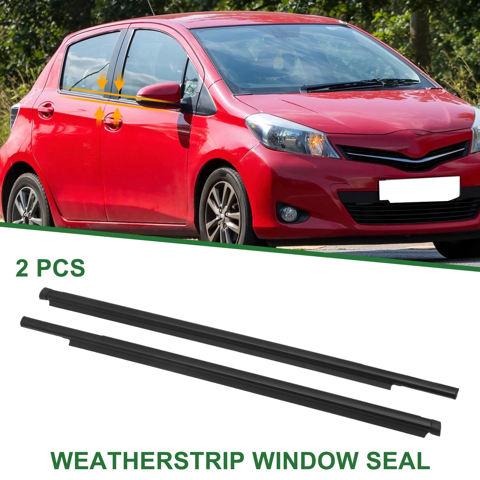 2PCS Rear Left Right Weatherstrip Window Seal Replacement for Toyota Yaris (2005–2015)