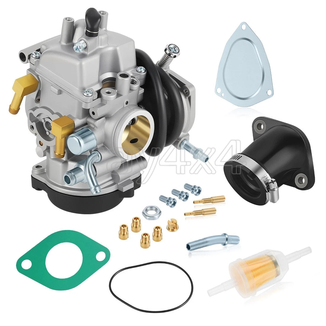 Carburetor for Suzuki King Quad 300, QuadRunner 250 (1999–2002) w/ Intake Pipe Boot