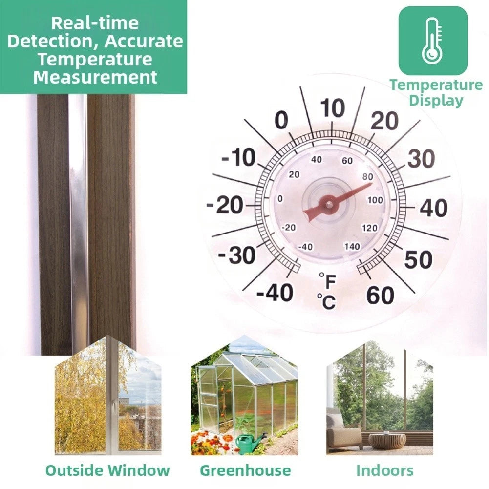 Transparent Window Thermometer for Outdoor Use