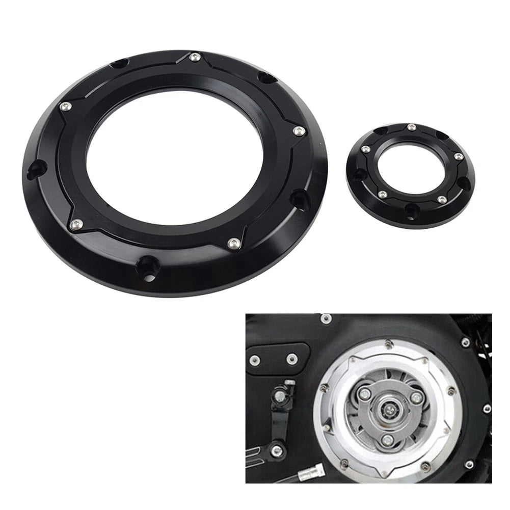 Black Derby Timer Timing Cover For Harley Softail Dyna Touring Road Glide