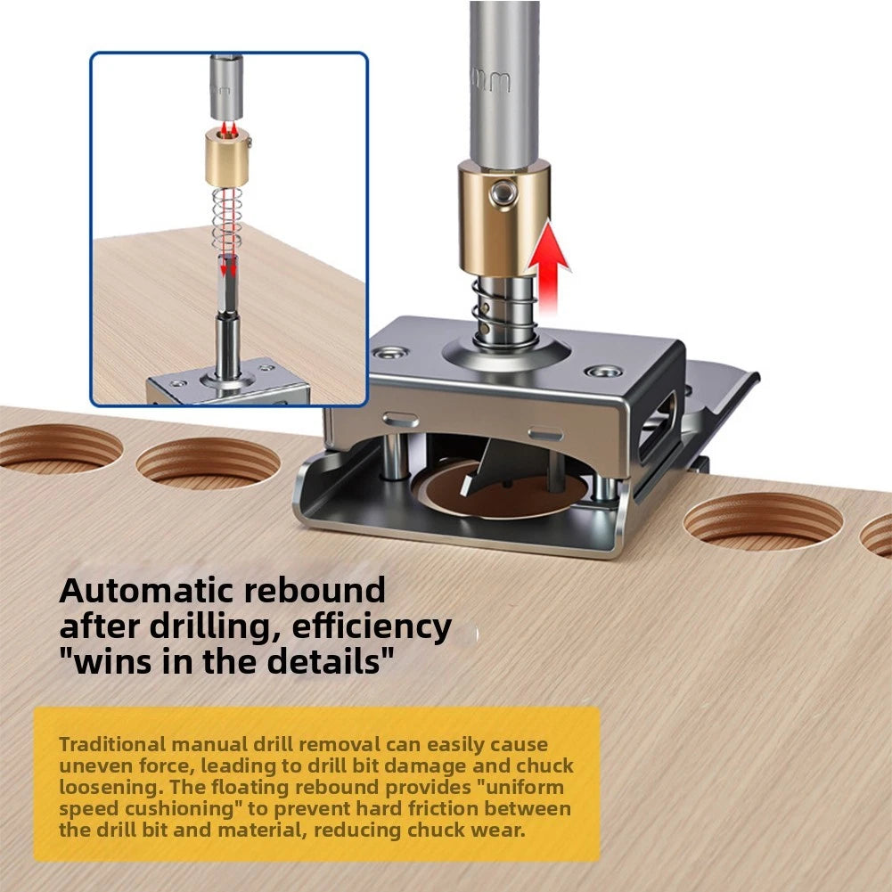 Quick Release Stainless Steel Hinge Hole Puncher with Rebound Feature