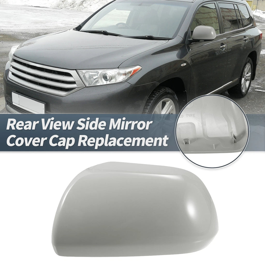 Left Side Car Mirror Cover Cap Replacement Gray for Toyota Highlander (2009–2014)