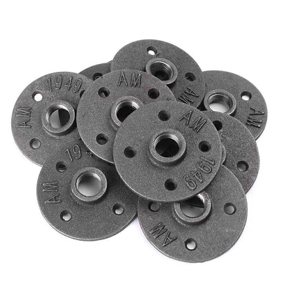 10x 1/2" Malleable Threaded Floor Flange Pipe Fittings Wall Mount Black