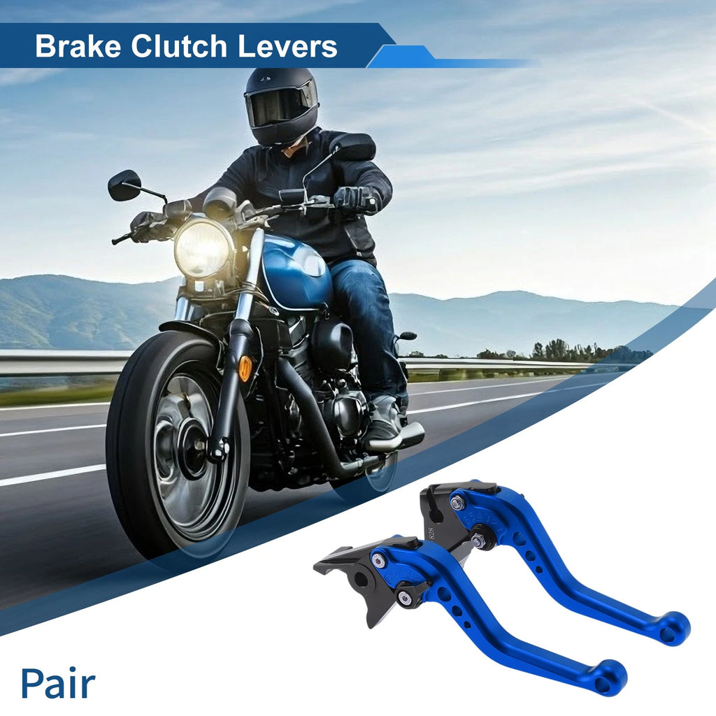 Adjustable Short Brake Clutch Levers for Kawasaki Z750 (2007–2012) Solid Blue