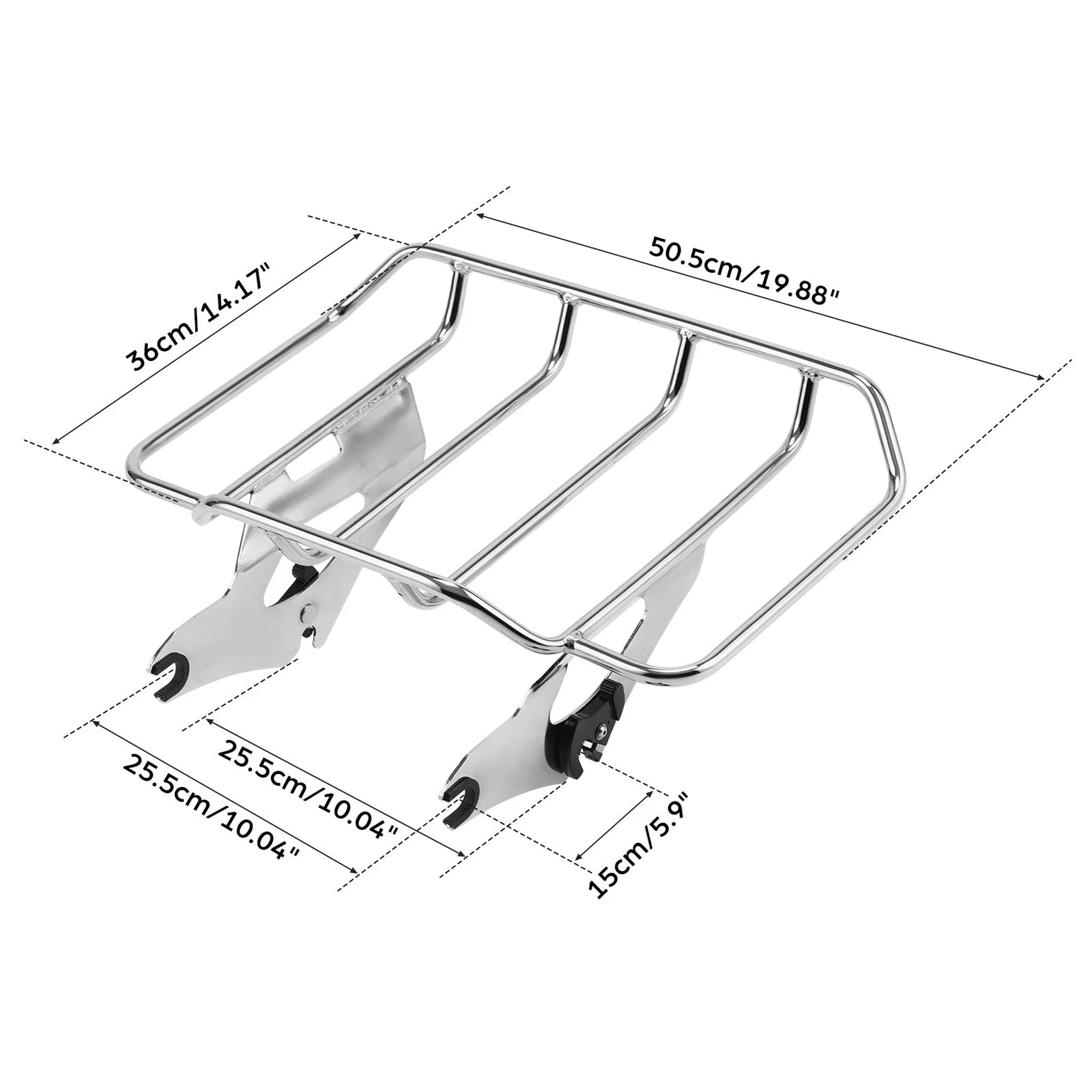 Chrome Luggage Rack & Docking Hardware Kit for Harley Touring (2014–2025)