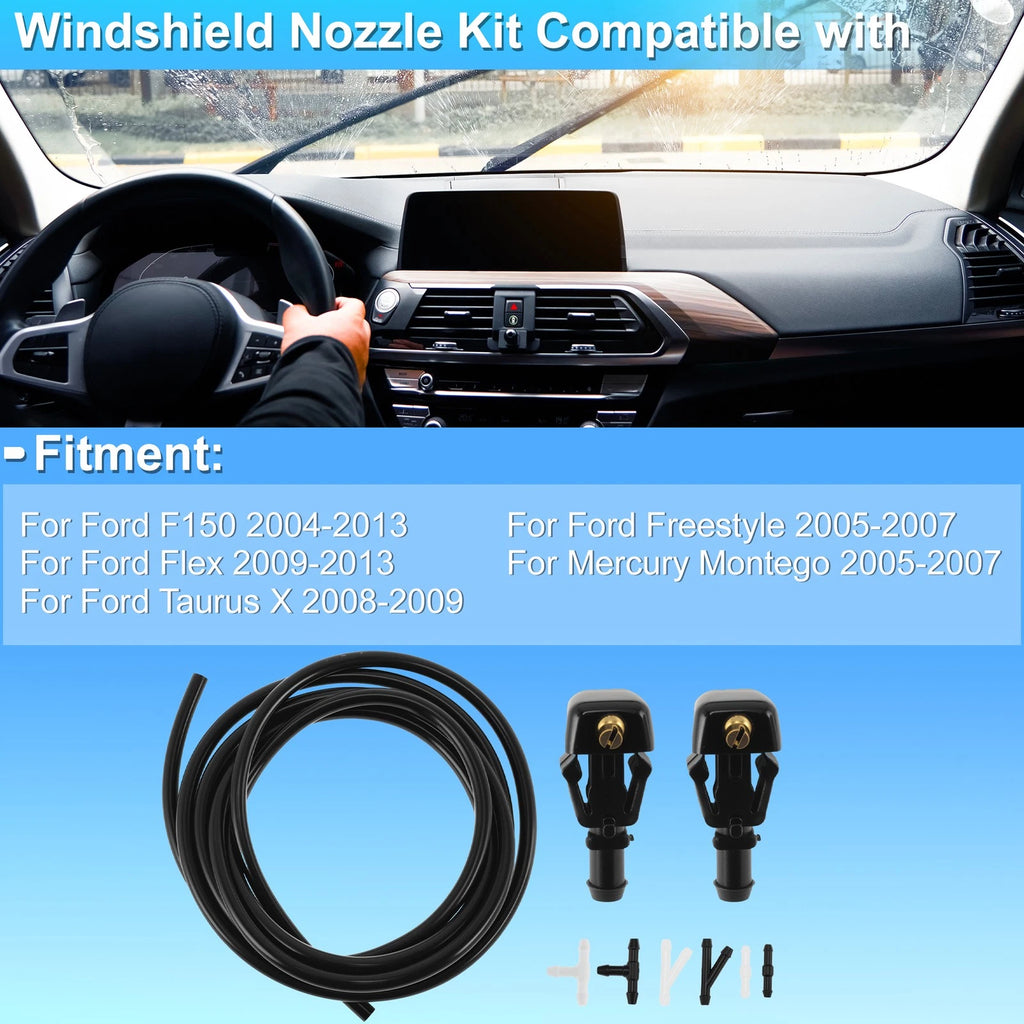 Windshield Washer Nozzle Kit for Ford F150 (2004–2013) 3W7Z17603AA