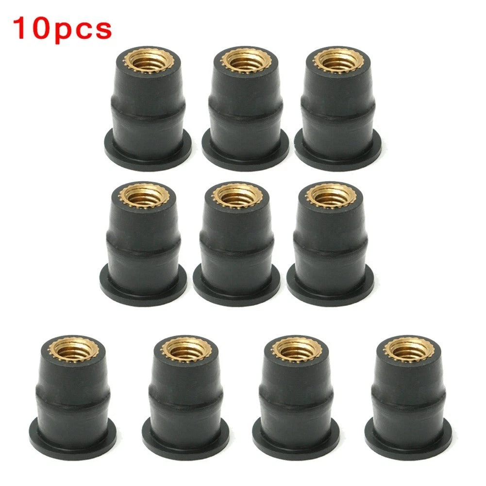 10 PCS Rubber Nuts for Motorcycle (M5, 12.813.8mm)