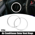 Air Conditioning Outer Vent Ring Trim Set for Toyota Subaru Silver (2 Pcs)