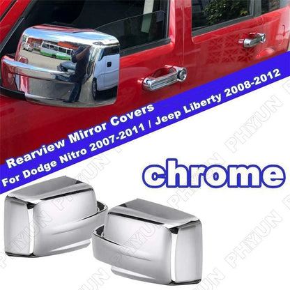 Chrome Side Rearview Mirror Covers for Dodge Nitro (2007–2011)