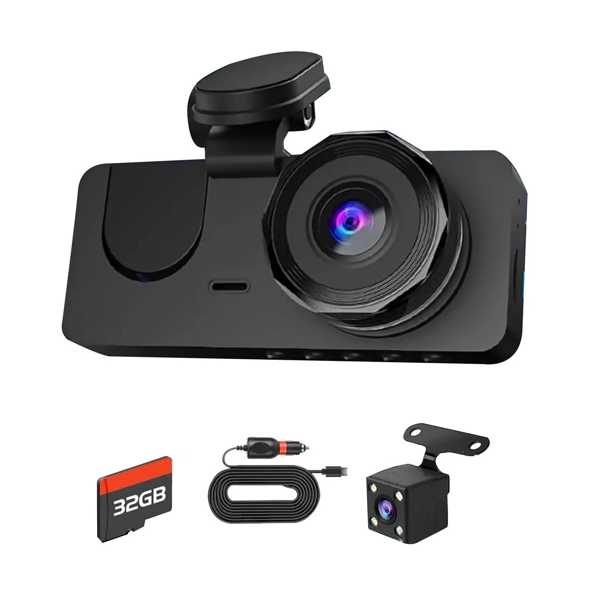 Front and Rear Dash Cam for Car (WiFi, 150°, 32GB Card)