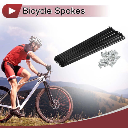 Bicycle Spoke Set Replacement 222mm Carbon Steel for 13G Wheel (38 Pack)