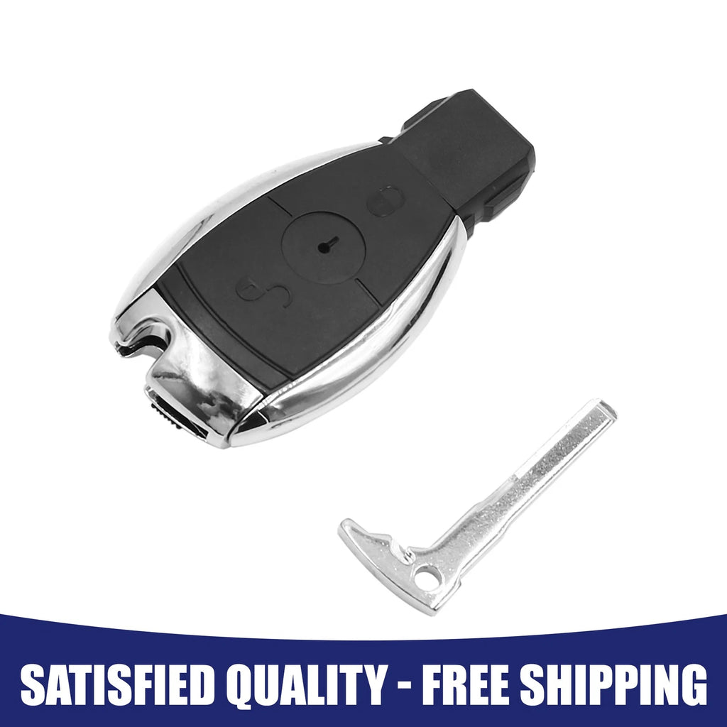 2 Button Uncut Key Fob Remote Case Shell Replacement for Mercedes (2000–2020)