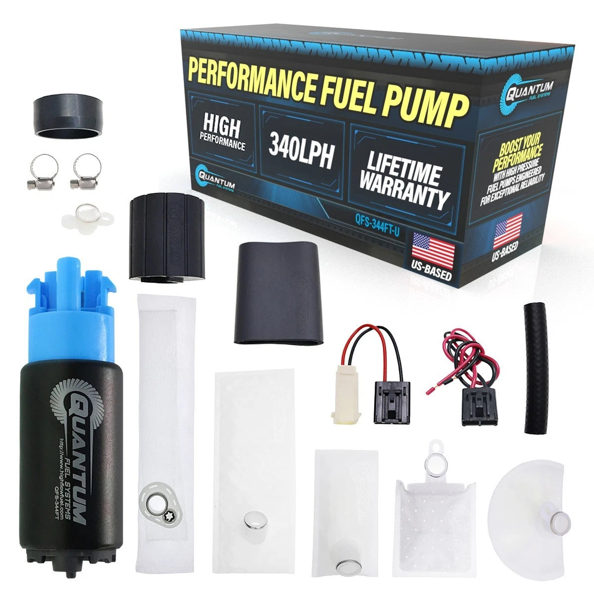 340LPH InTank EFI Performance Fuel Pump for Universal Install Kit (QFS)