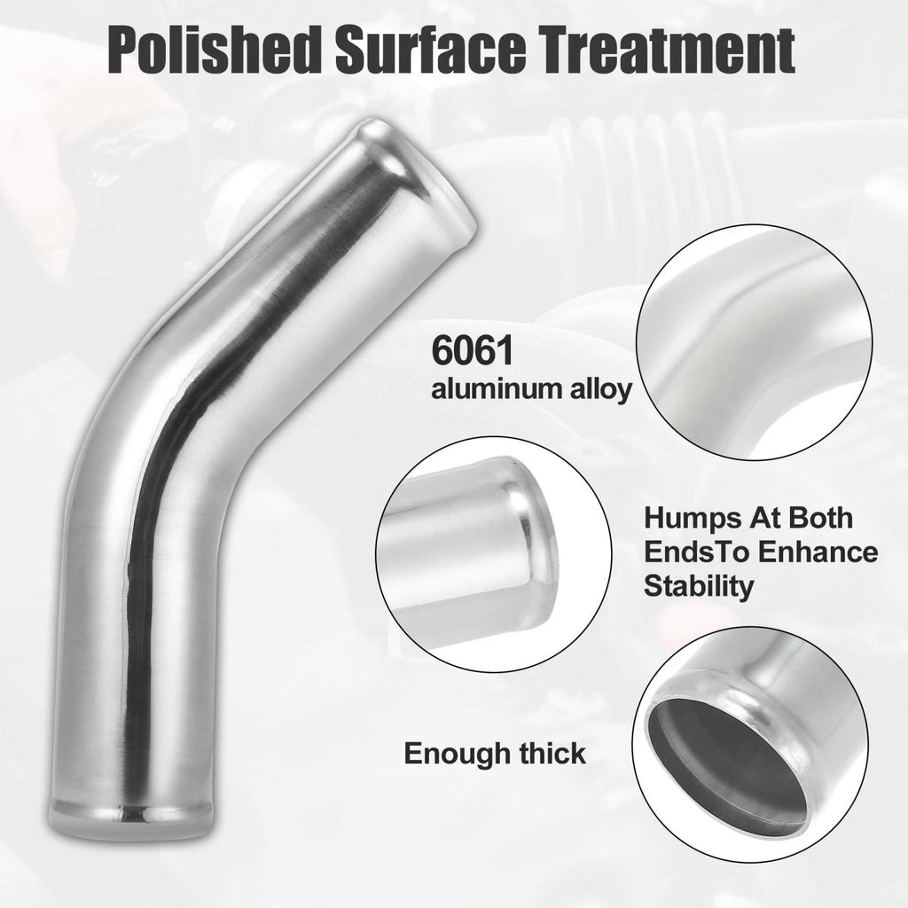 2X Aluminum Alloy Intercooler Pipe 45 Degree for
