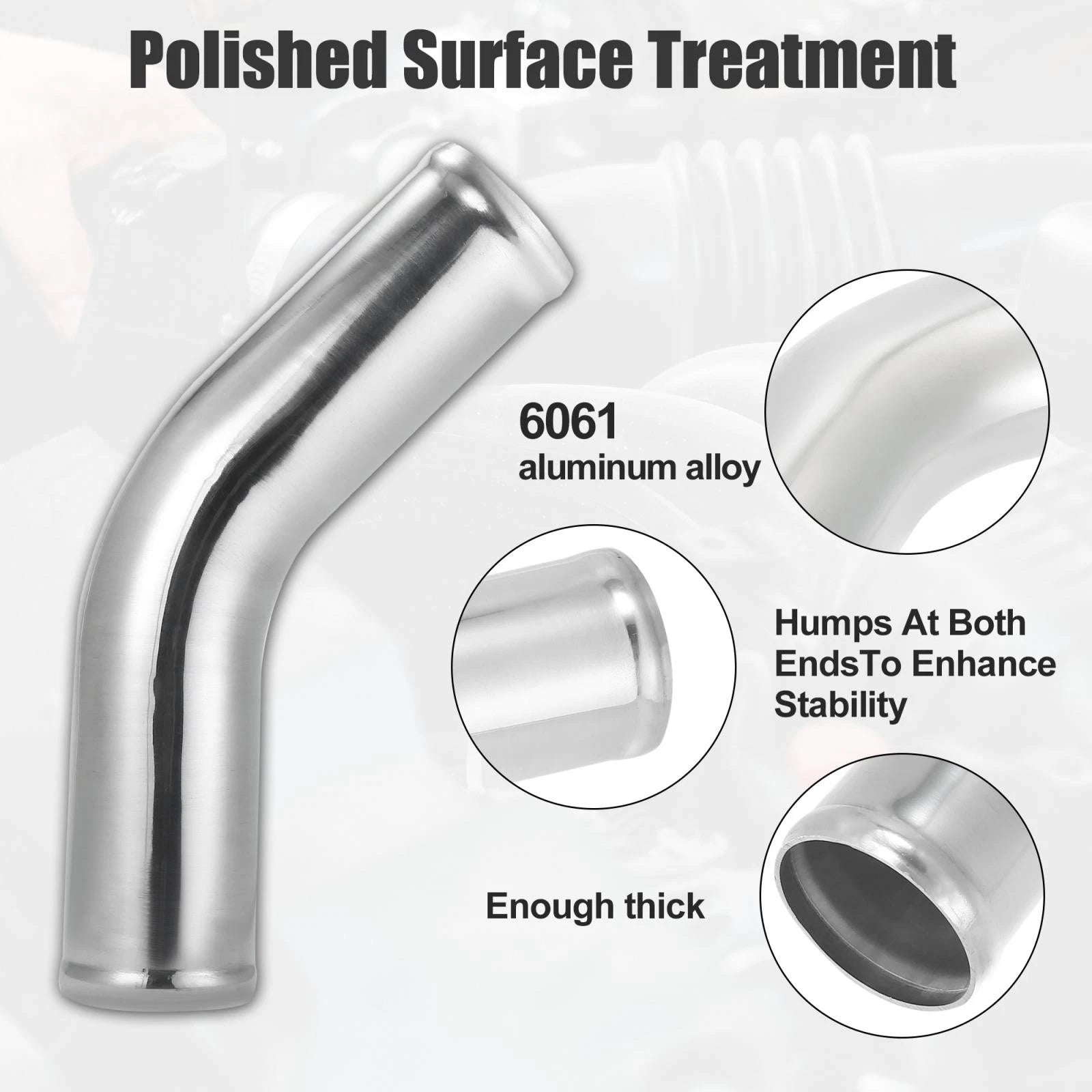 2X Aluminum Alloy Intercooler Pipe 45 Degree for