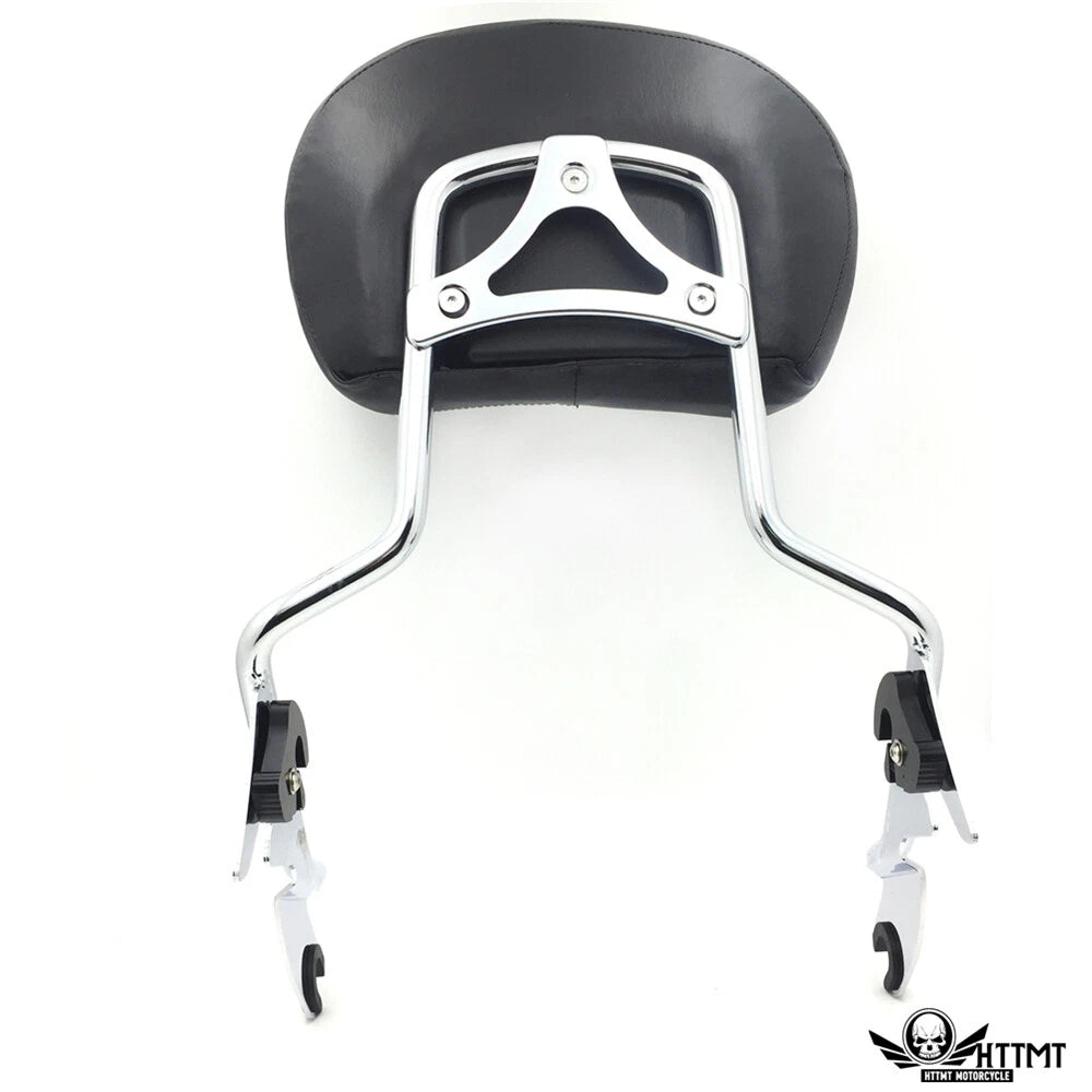 Chrome Backrest Sissy Bar Pad Docking for Harley Touring Road King (1997–2008)