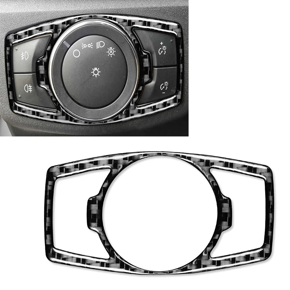 Headlight Switch Control Panel Trim for Ford Mondeo (2013–2019) Carbon Fiber Black