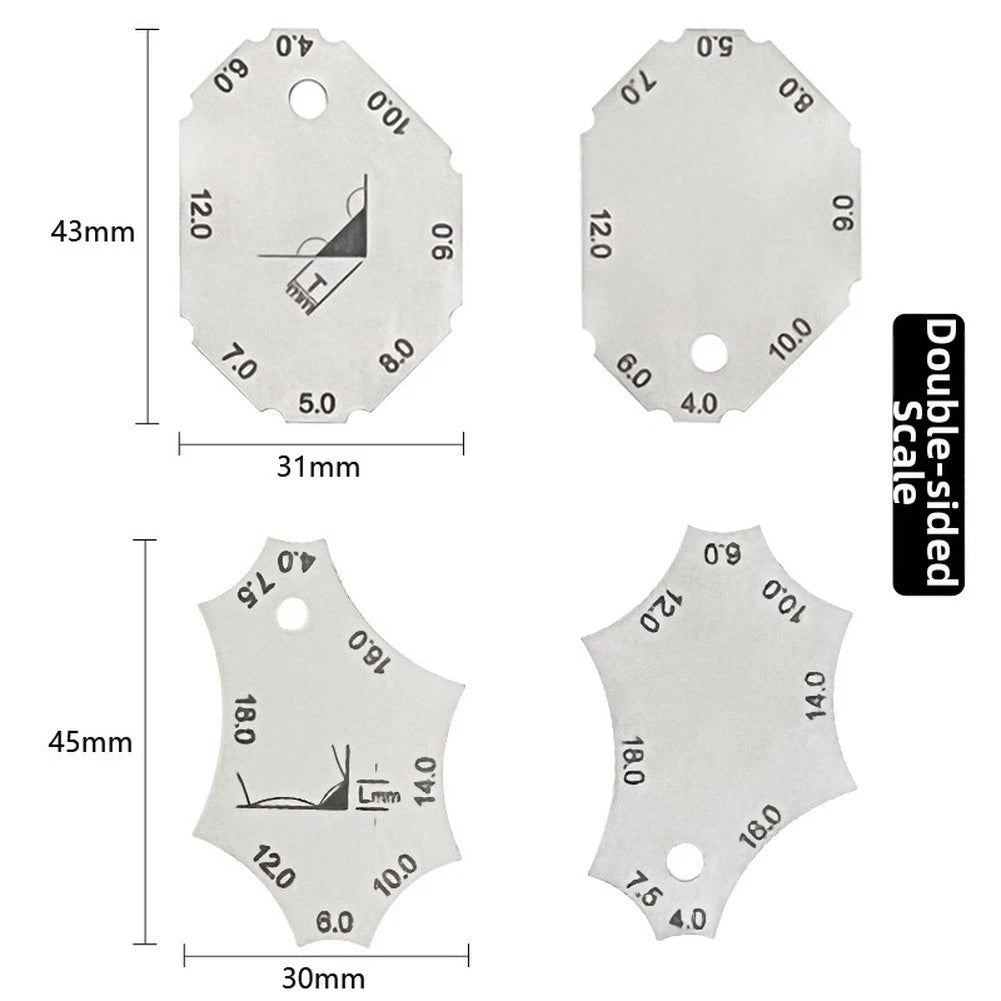 Industrial Grade Right Angle Weld Gauge 1.2mm Thick 2CR13 Construction