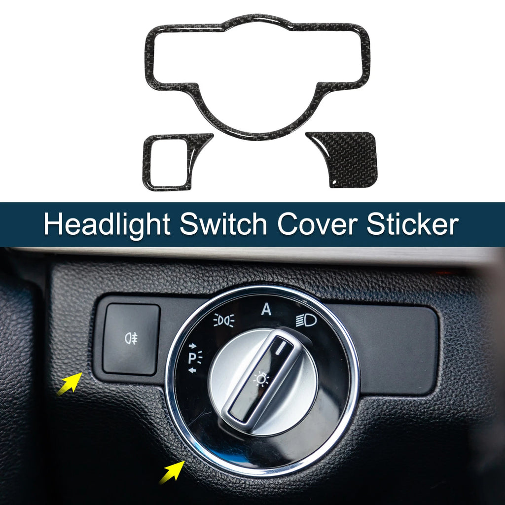 Headlight Switch Cover Sticker for Mercedes-Benz A B C E G Class CLA (Type-A)