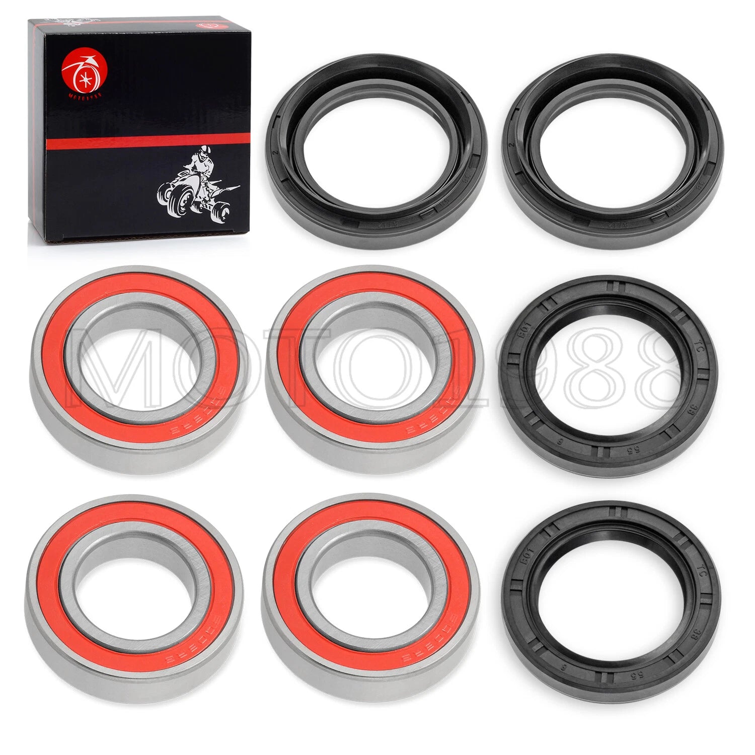 2X Front Wheel Bearing Seal Kits for Yamaha Grizzly 350 400 450 (2007–2008)