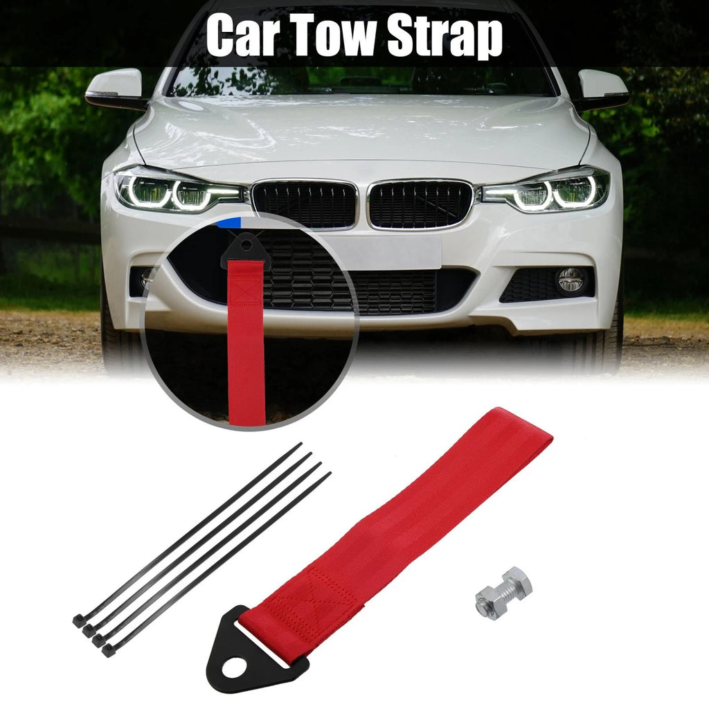 Tow Strap Trailer Belt Front for Car Bumper Rope Hook Nylon (1 Set)