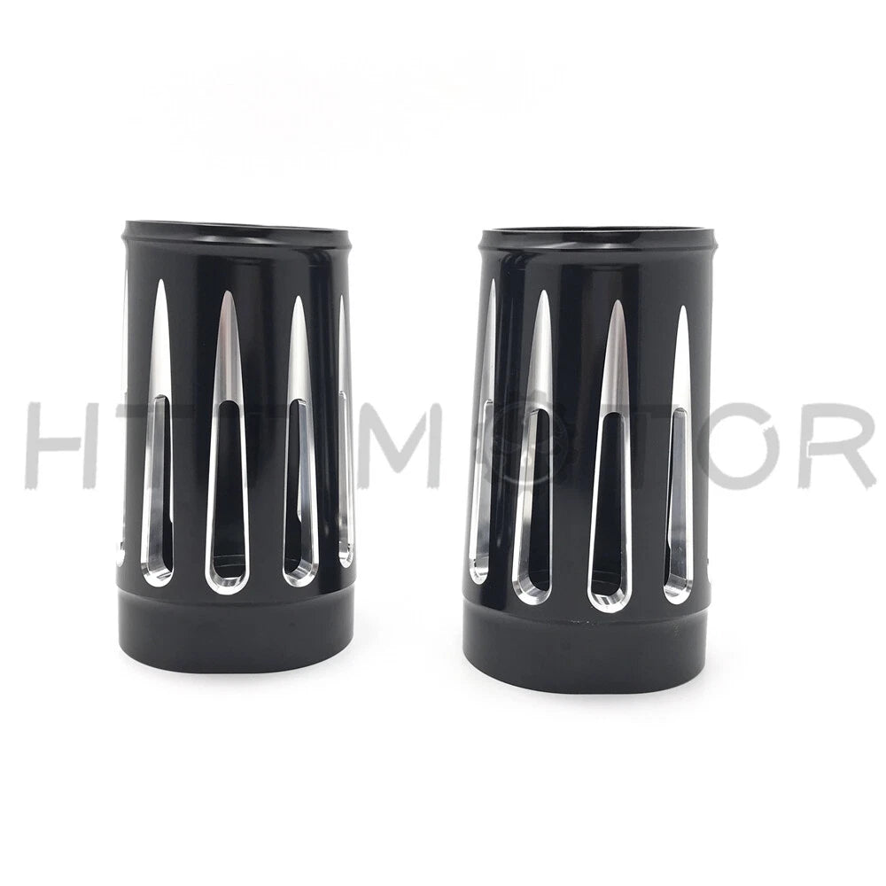 2X Black Fork Boot Set for Harley Street Glide (2014–2023)