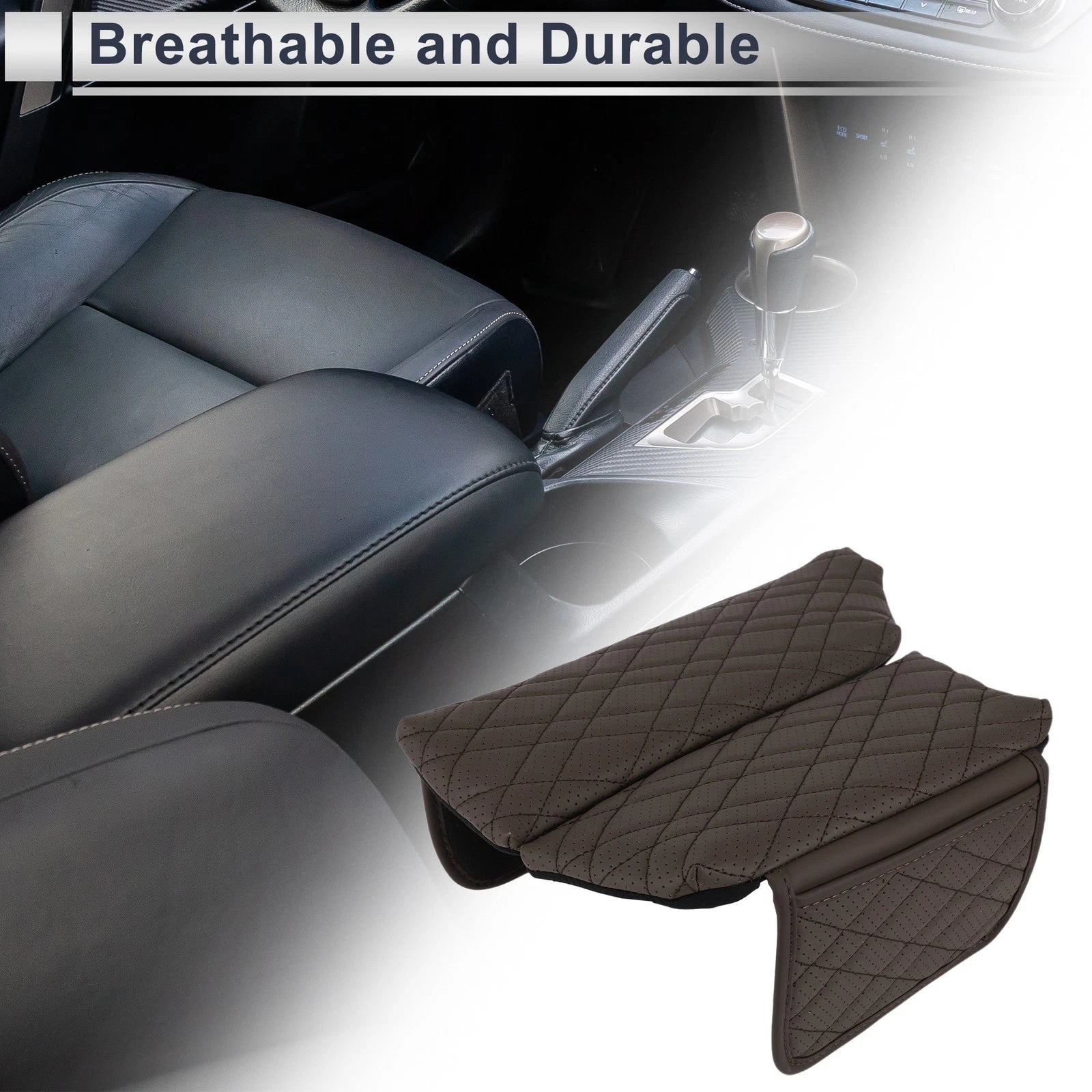 Car Center Console Cover with Storage Bag for BMW 5 Series (2011–2017) Deep Brown