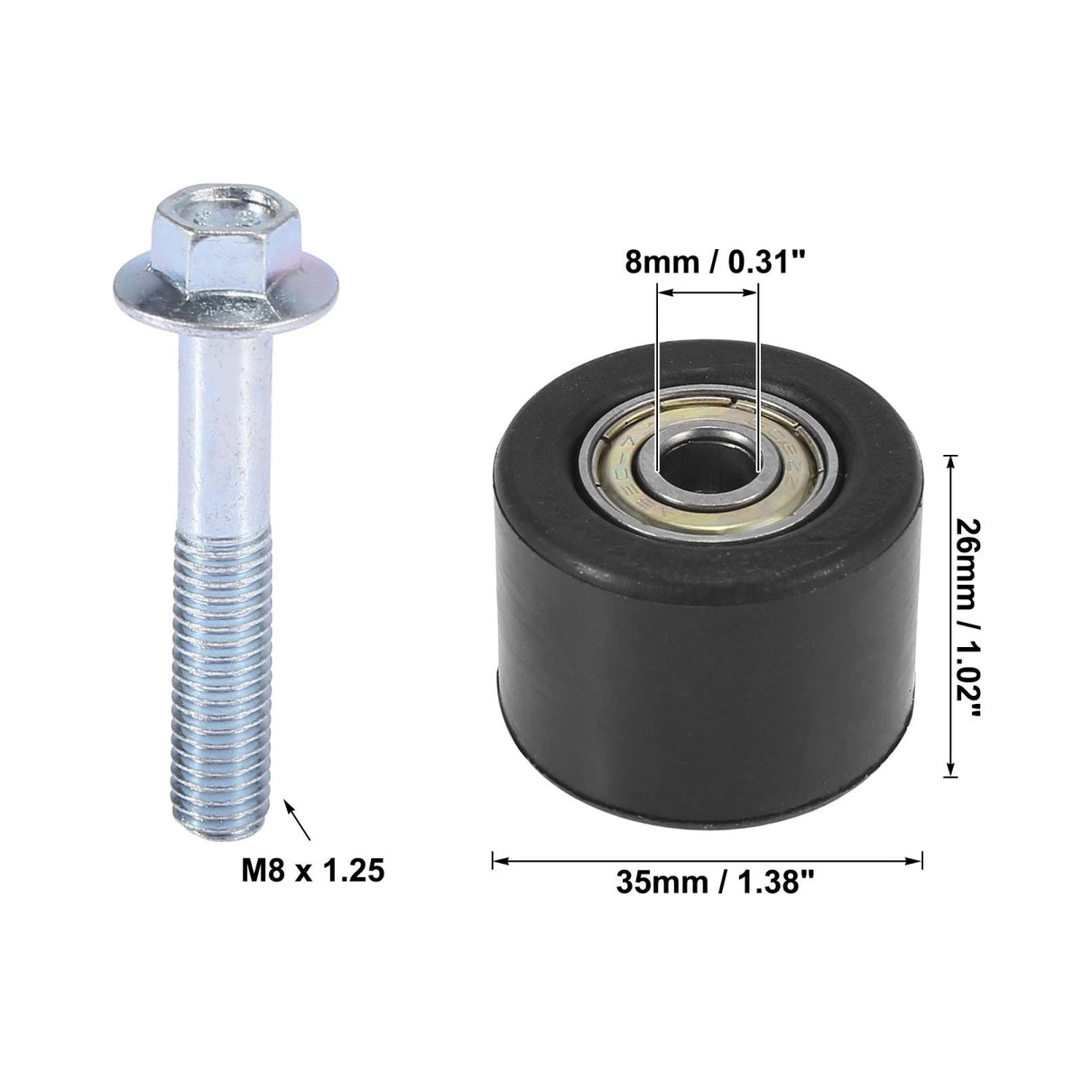 Chain Pulley Roller Slider Set 8mm for Motorcycle Street Bike ATVs (2010–2015)