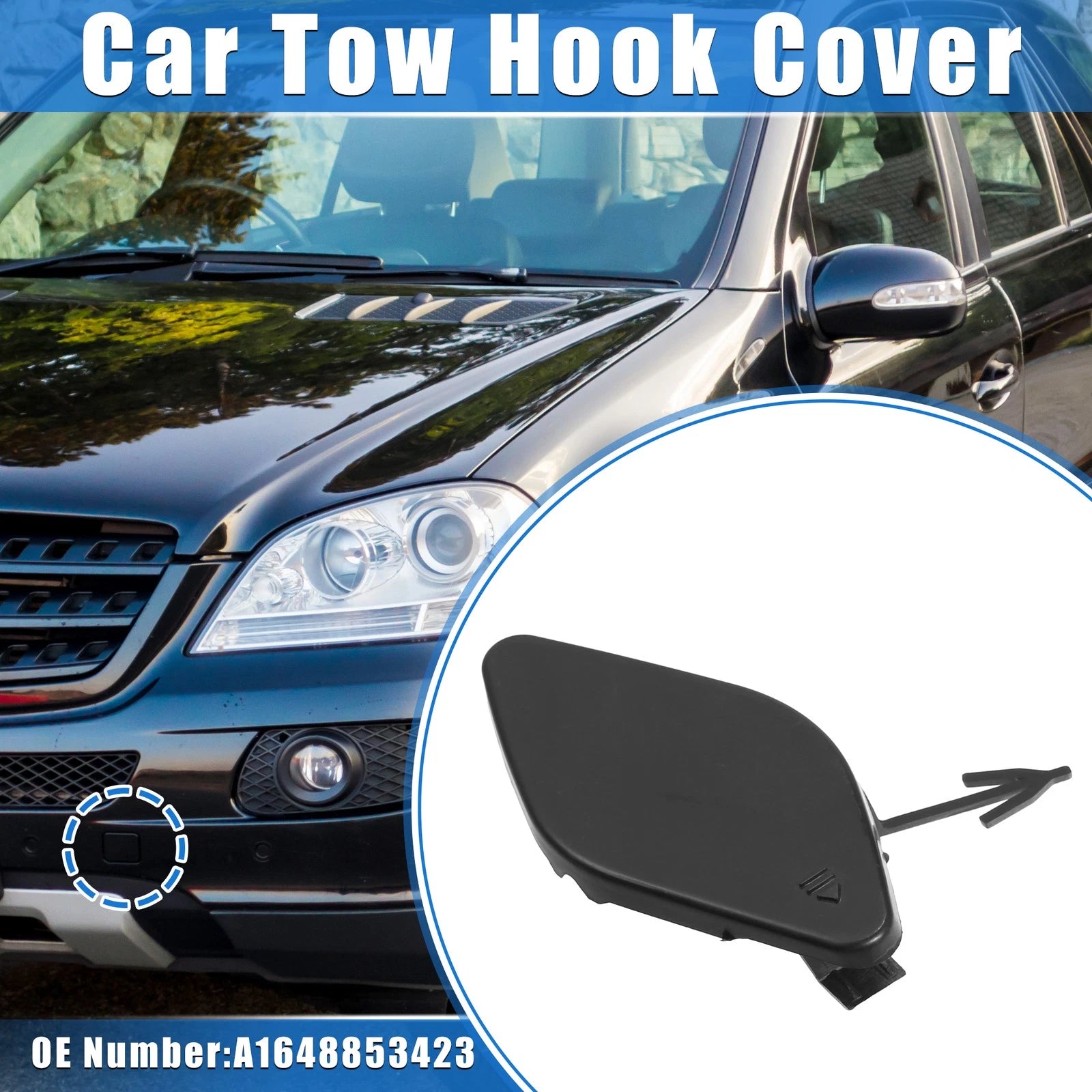 Tow Hook Eye Hole Cover Cap Front for Mercedes-Benz ML 550 (2012–2015)