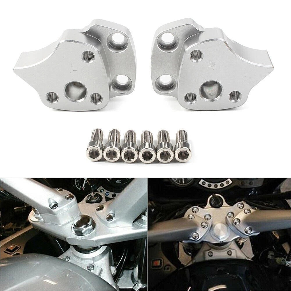 Aluminum Handlebar Riser Spacers for Yamaha FJR1300 (2001–2005) Silver