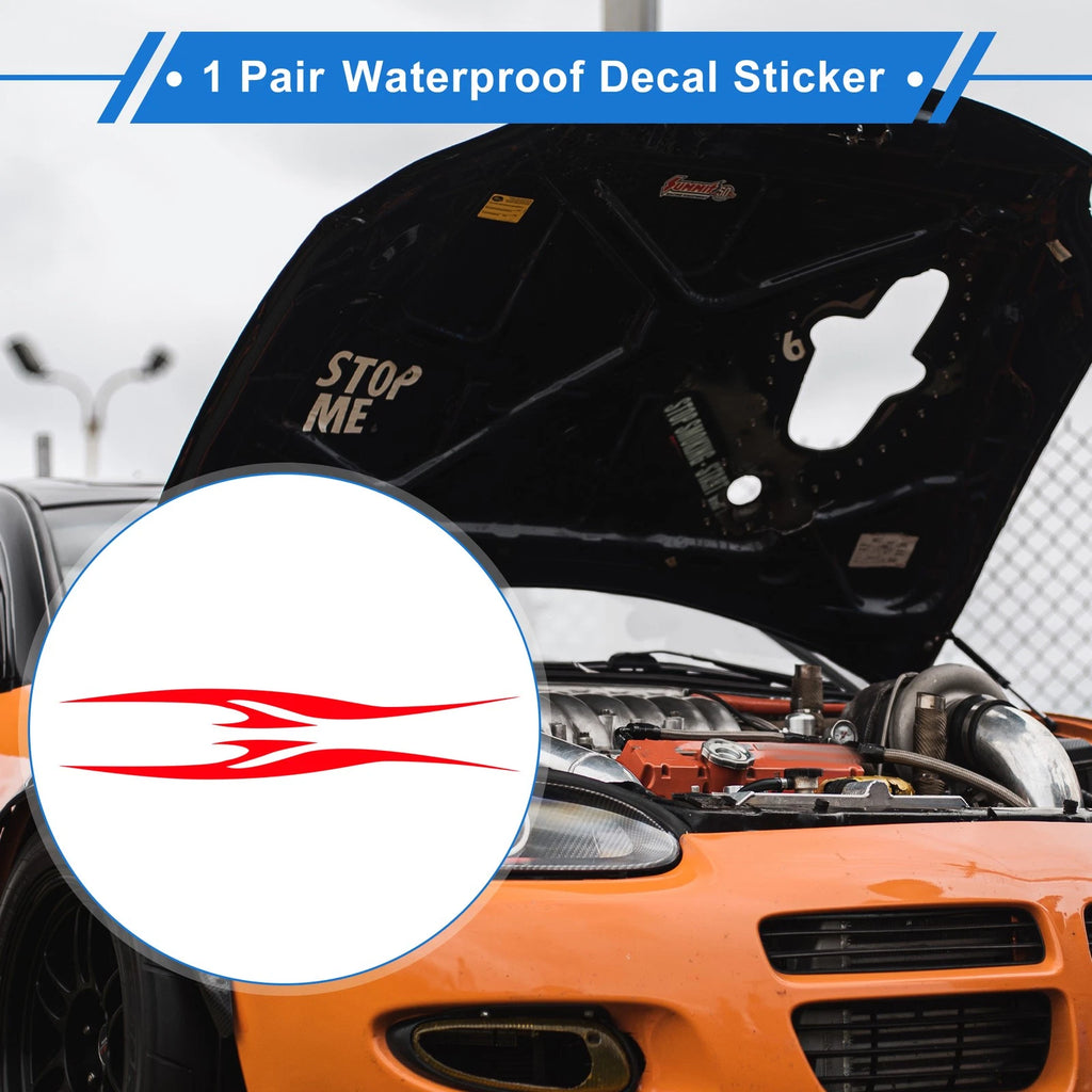 1 Pair Flame Pattern Car Bumper Sticker Decal for Universal Fit (161x28cm)