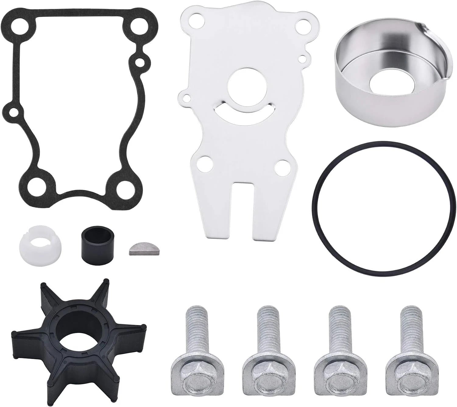 Water Pump Impeller Kit for Yamaha 4-Str F 40 50 60 HP Outboard (63D-W0078-00)