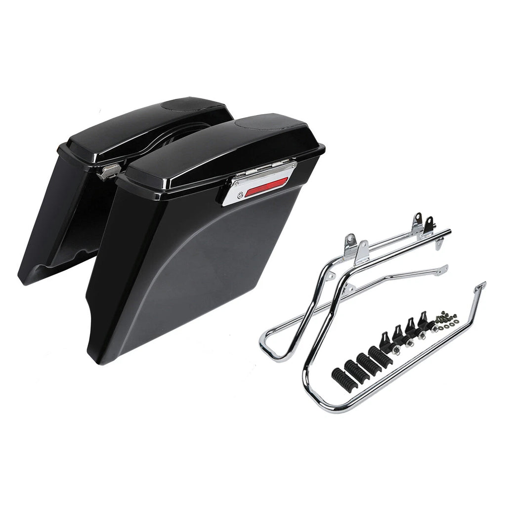 Stretched Hard Saddlebags Speaker Lids Bracket for Harley Softail (1984–2017)