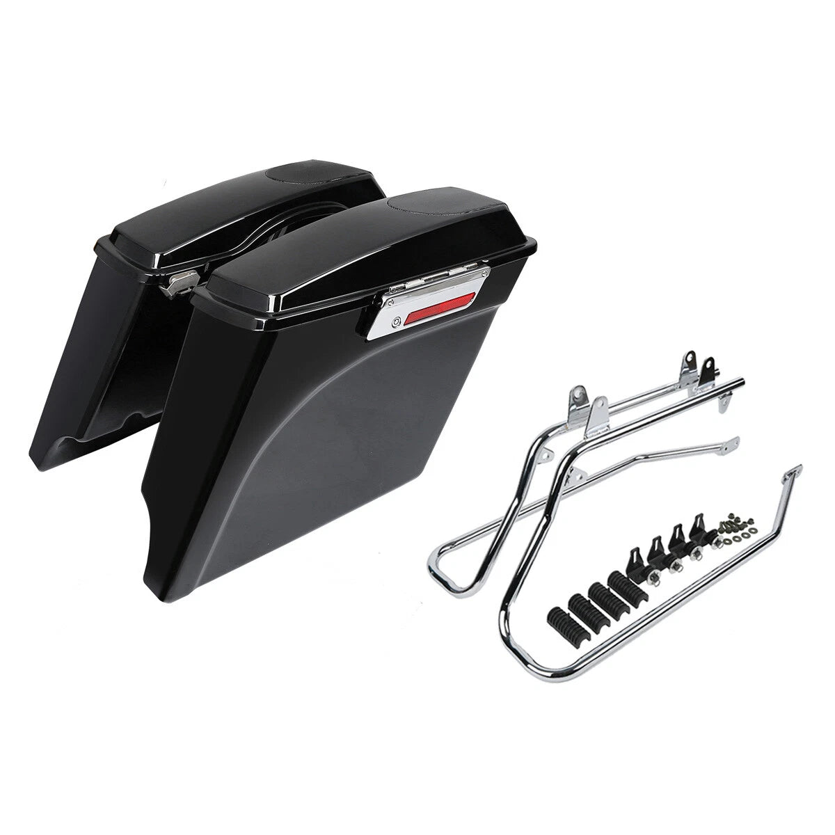 Stretched Hard Saddlebags Speaker Lids Bracket for Harley Softail (1984–2017)