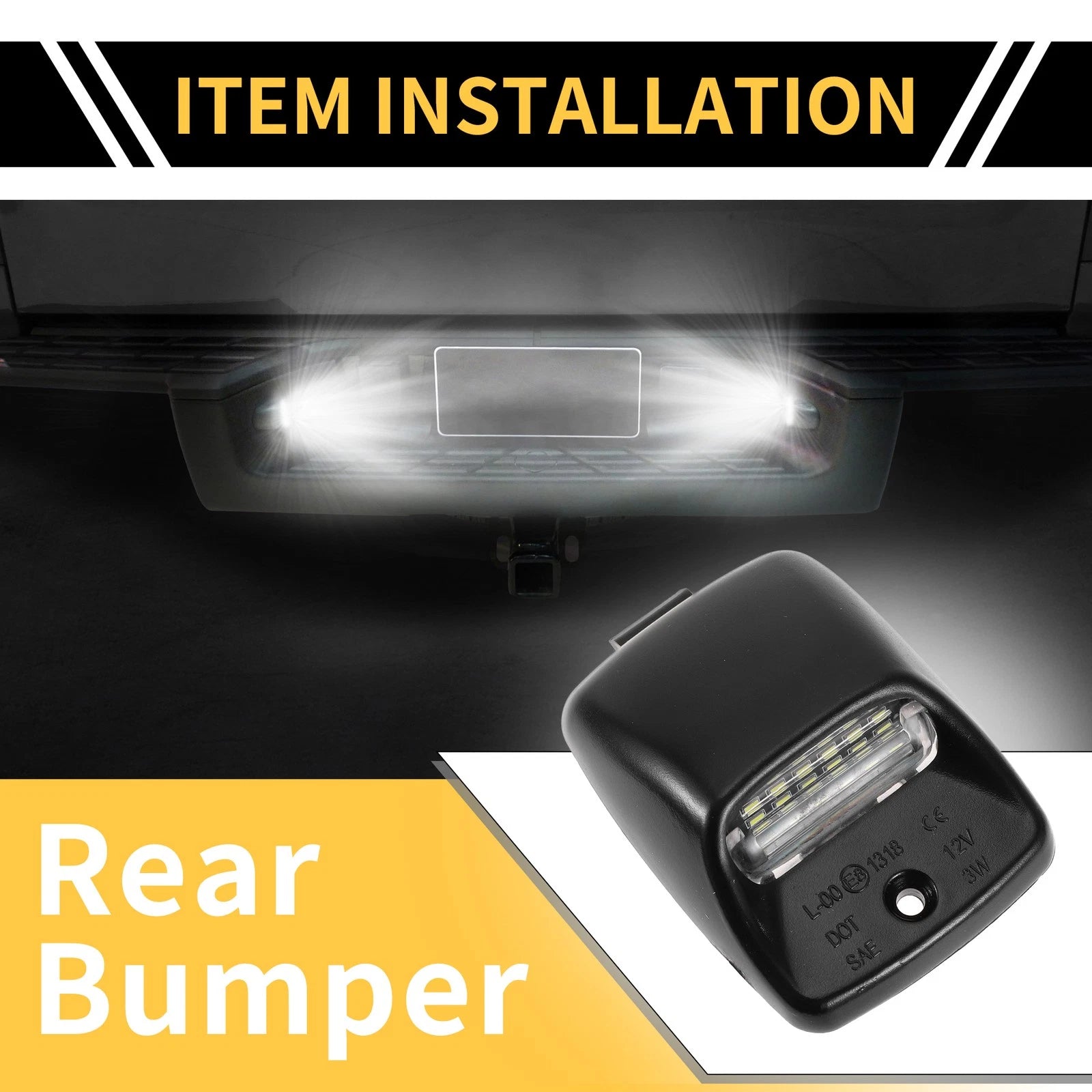 2PCS License Plate Light for Toyota Tundra (2000–2013) Clear Lens