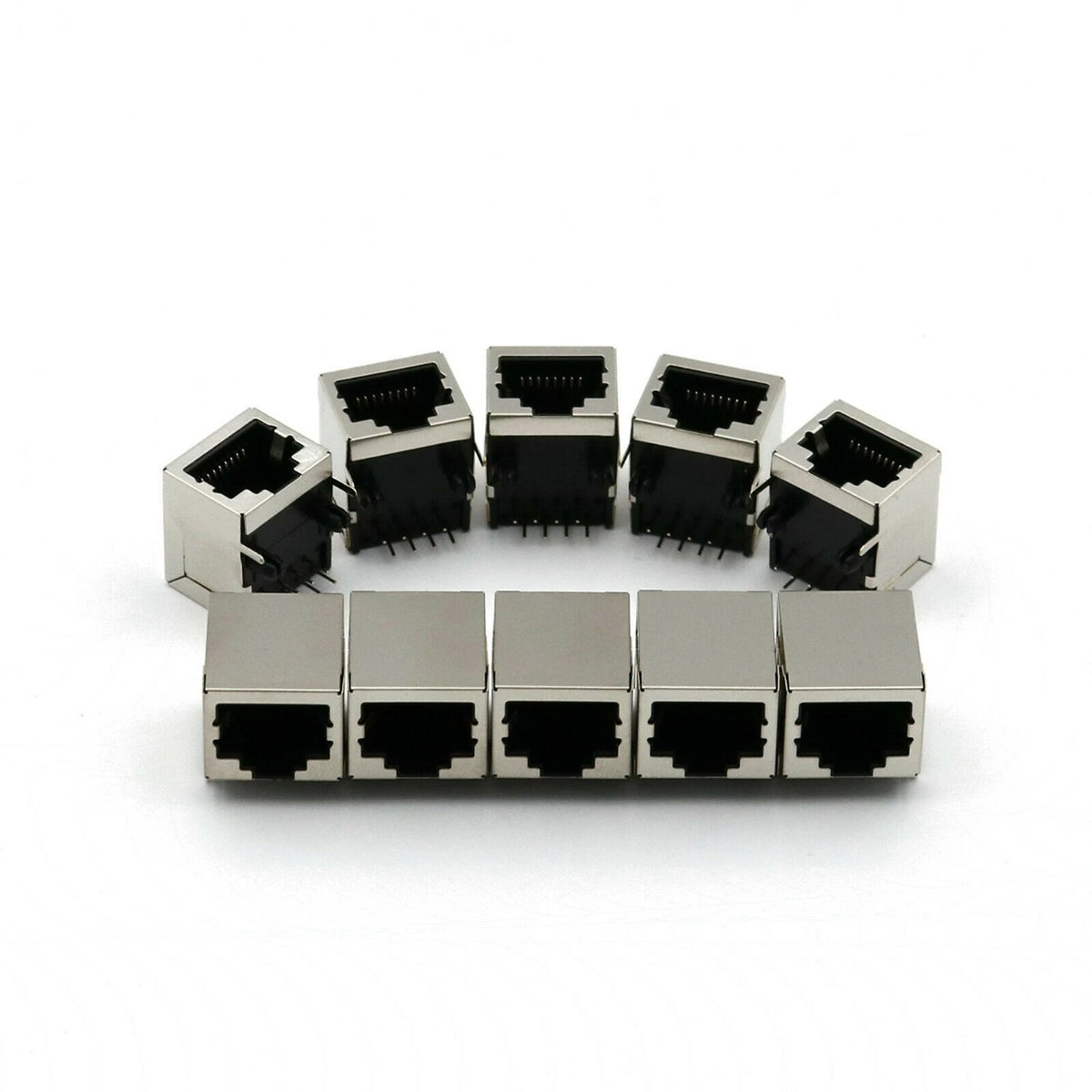10-Pack RJ45 8P8C Female Socket Connectors for Network PCB