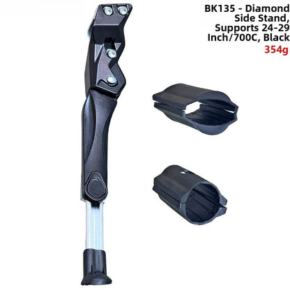 MTB Kickstand for 24-29 Inch Bikes (Aluminum Body, Plastic Foot Cover)