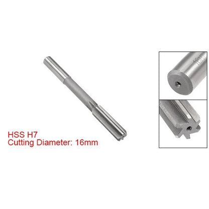 16mm Chucking Reamer HSS H7 6 Flutes for Aluminum Cast Iron Wood