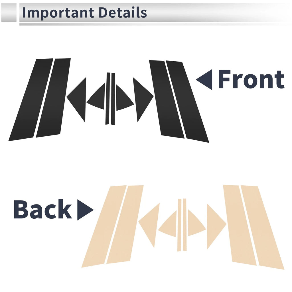 10 Pcs Door Pillar Window Trim for Mazda 3 Axela (2014–2018) Black