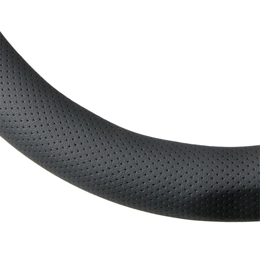 Steering Wheel Cover for D-type Car (38cm, Perforated PU Leather, Carbon Fiber)