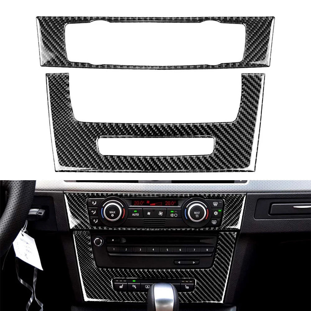 Carbon Fiber Console CD Panel Cover Trim for BMW 3 Series E90 E92 E93 (2005–2012)