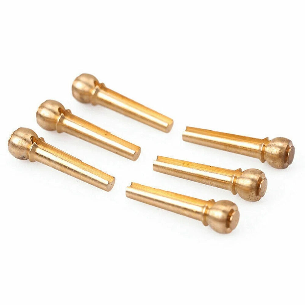 6Pcs Brass Bridge Pins for Acoustic Guitar (Universal Fit)