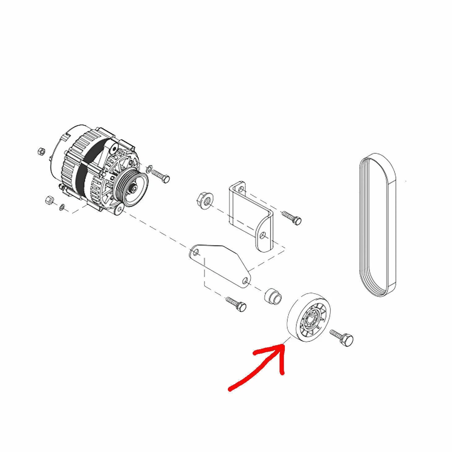 Serpentine Belt Idler Pulley w/ Bearing for Mercruiser (710-8M6500024, 865598)
