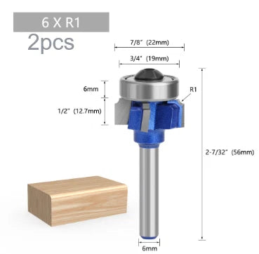 4 Corner Router Bit Set for Woodworking Projects (68MM 1/4 Shank)