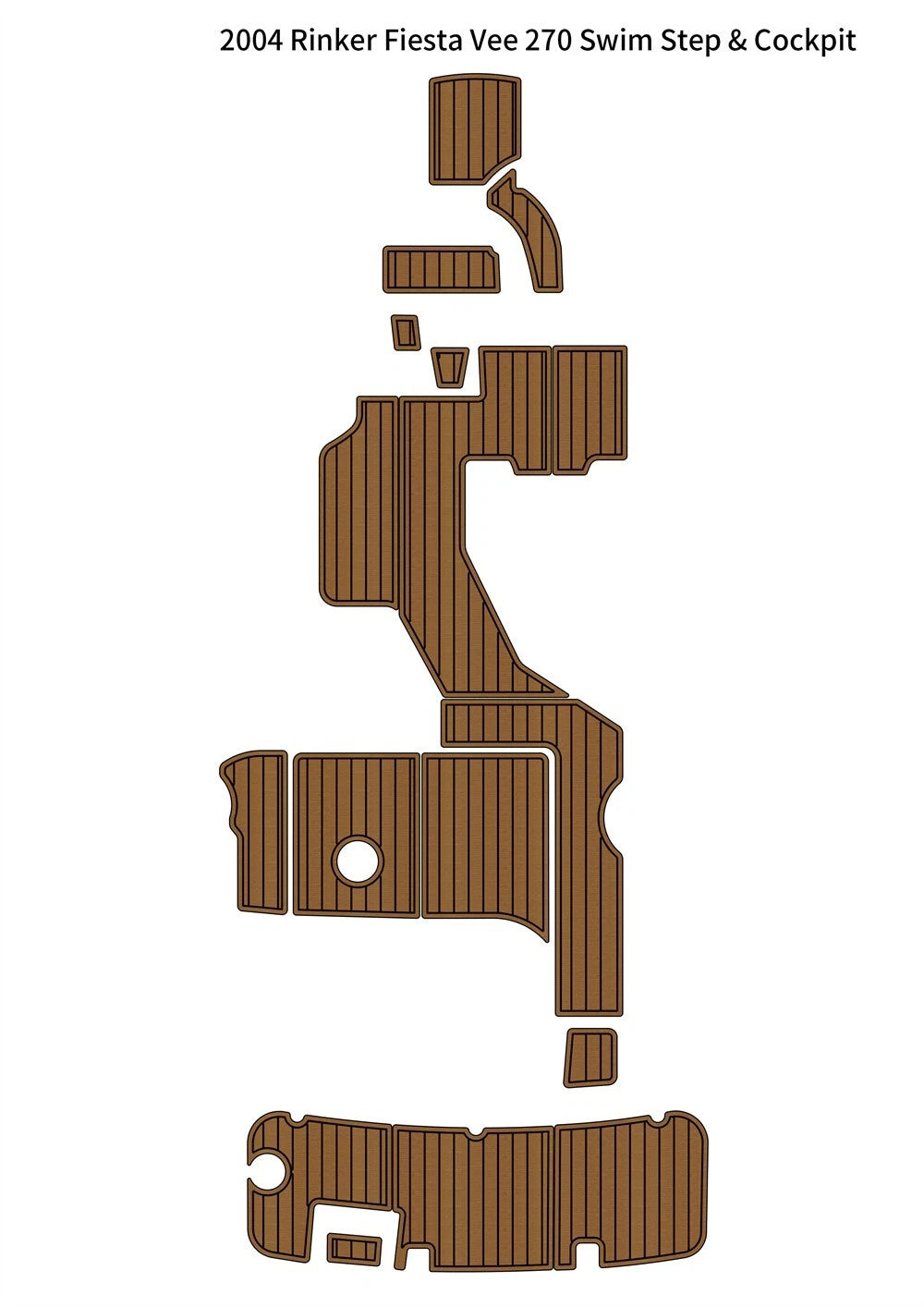 Swim Platform Cockpit Pad for Rinker Fiesta Vee 270 (2004) - EVA Teak Floor Mat